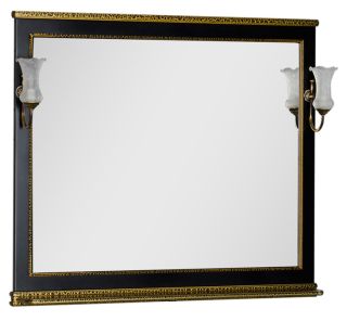 Зеркало Aquanet Валенса 180295 110 см чёрный краколет/золото